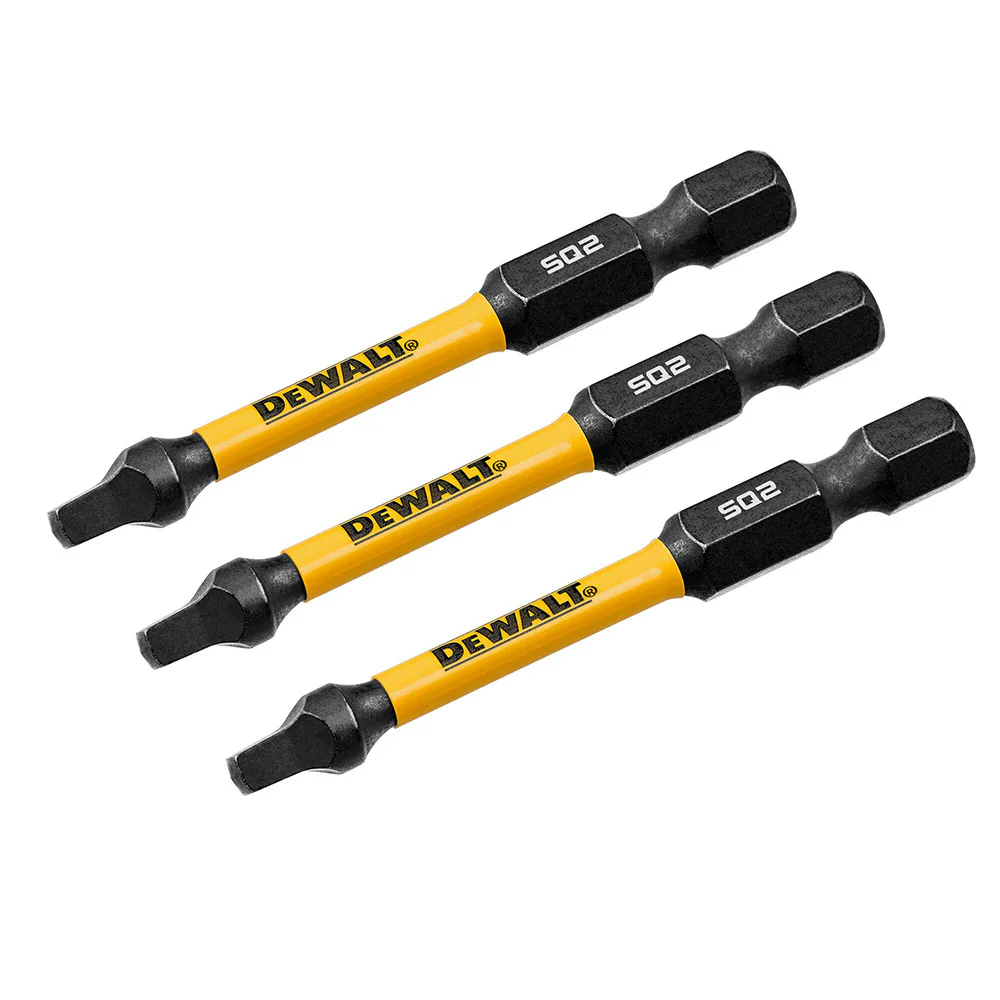 DeWalt DWAF2SQ2IR3 SQ2 FLEXTORQ 1/4 x 2.25in Impact Driver Bits, 3-Pack - Moutools