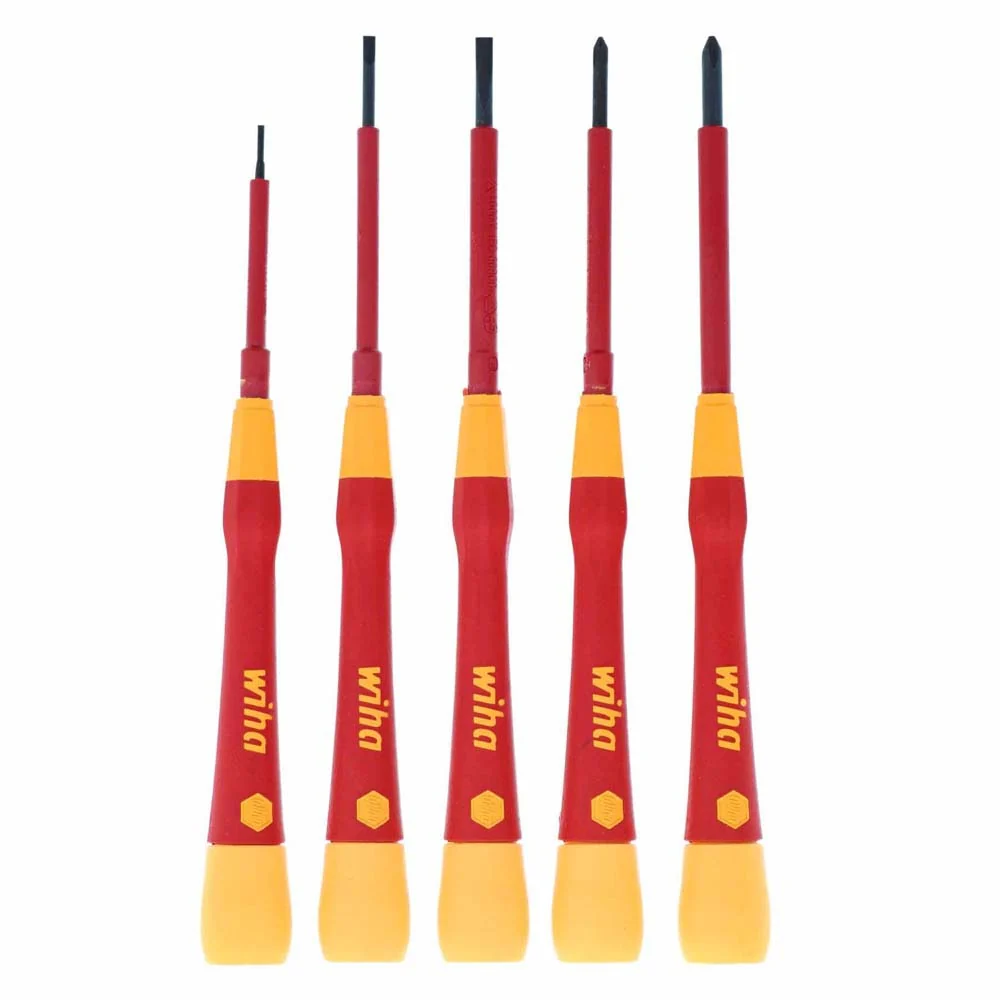 Wiha 32085 5 Piece Insulated PicoFinish Precision Screwdriver Set - Moutools