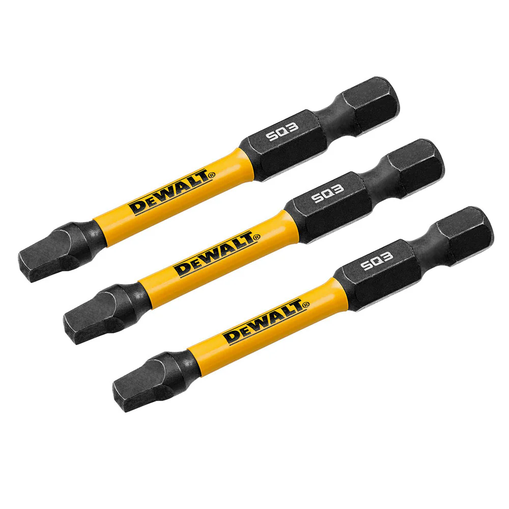 DeWalt DWAF2SQ3IR3 SQ3 FLEXTORQ 1/4 x 2.25in Impact Driver Bits, 3-Pack - Moutools
