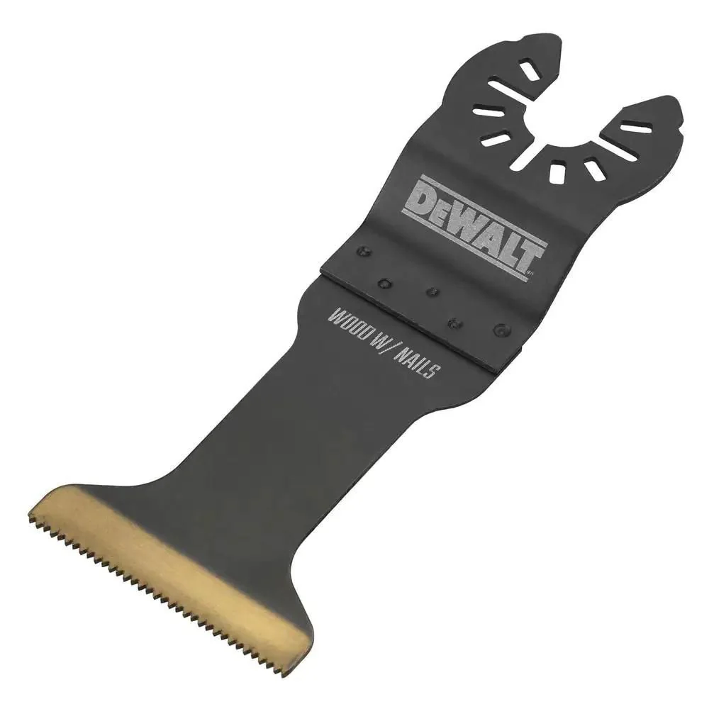 DeWalt DWA4204 Wide Titanium Nitride Coating Wood with Nails Universal Oscillating Tool Blade - Moutools