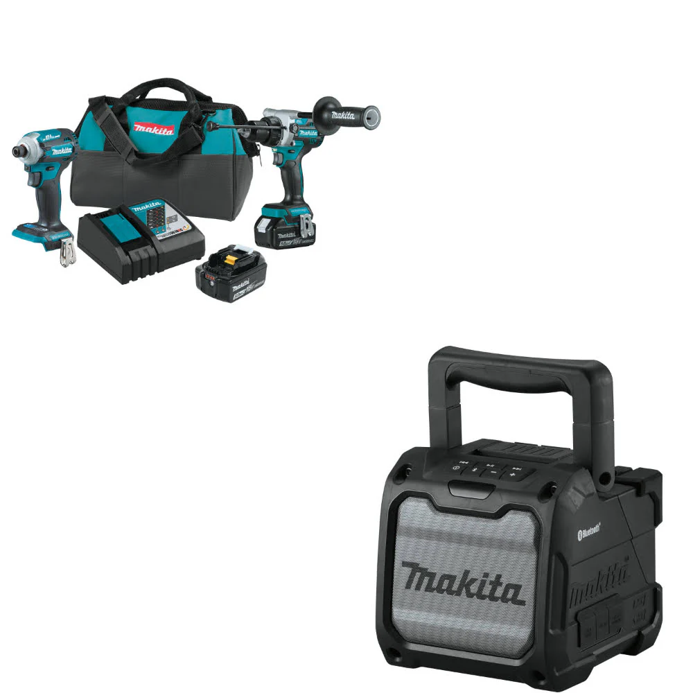 Makita XT288T 18V LXT® Li-Ion 2-Pc. Combo Kit W/ FREE XRM08B Job Site Speaker - Moutools
