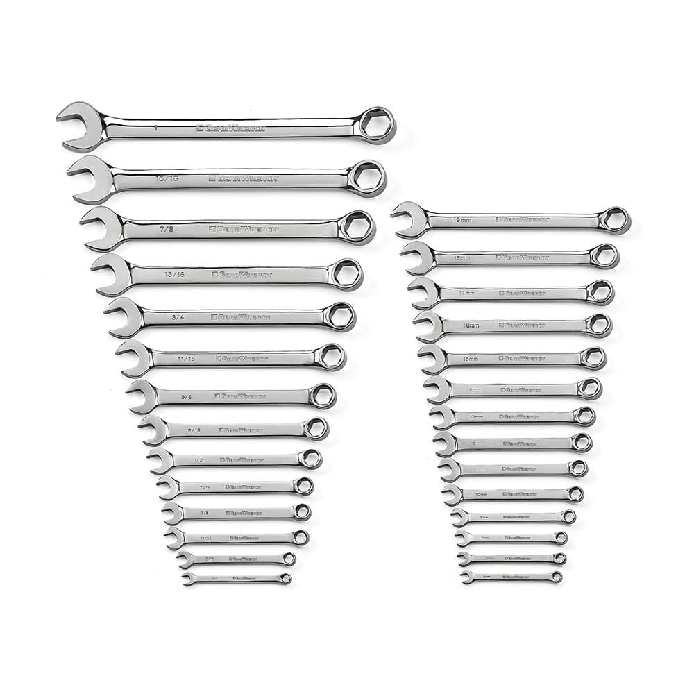 GearWrench 81923 28 Pc. 6 Point Combination SAE/Metric Wrench Set - Moutools