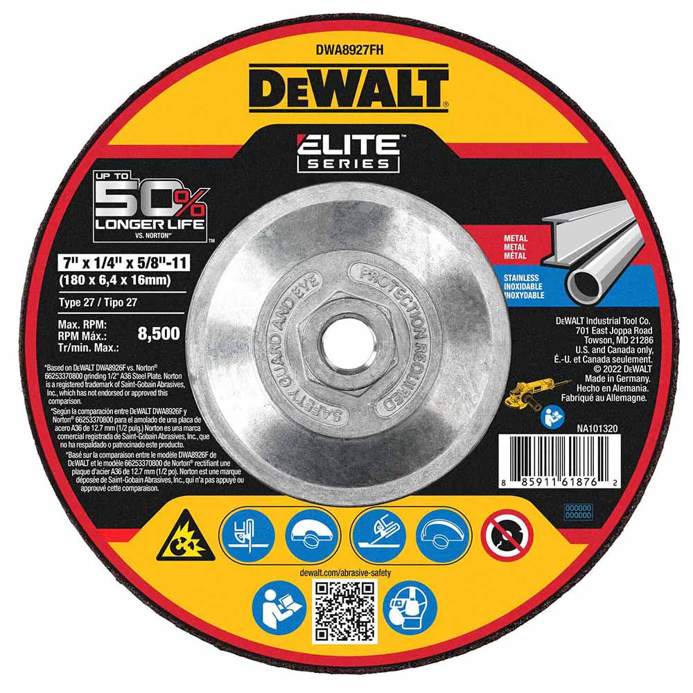 DeWalt DWA8927FH ELITE SERIES Grinding Wheels 7