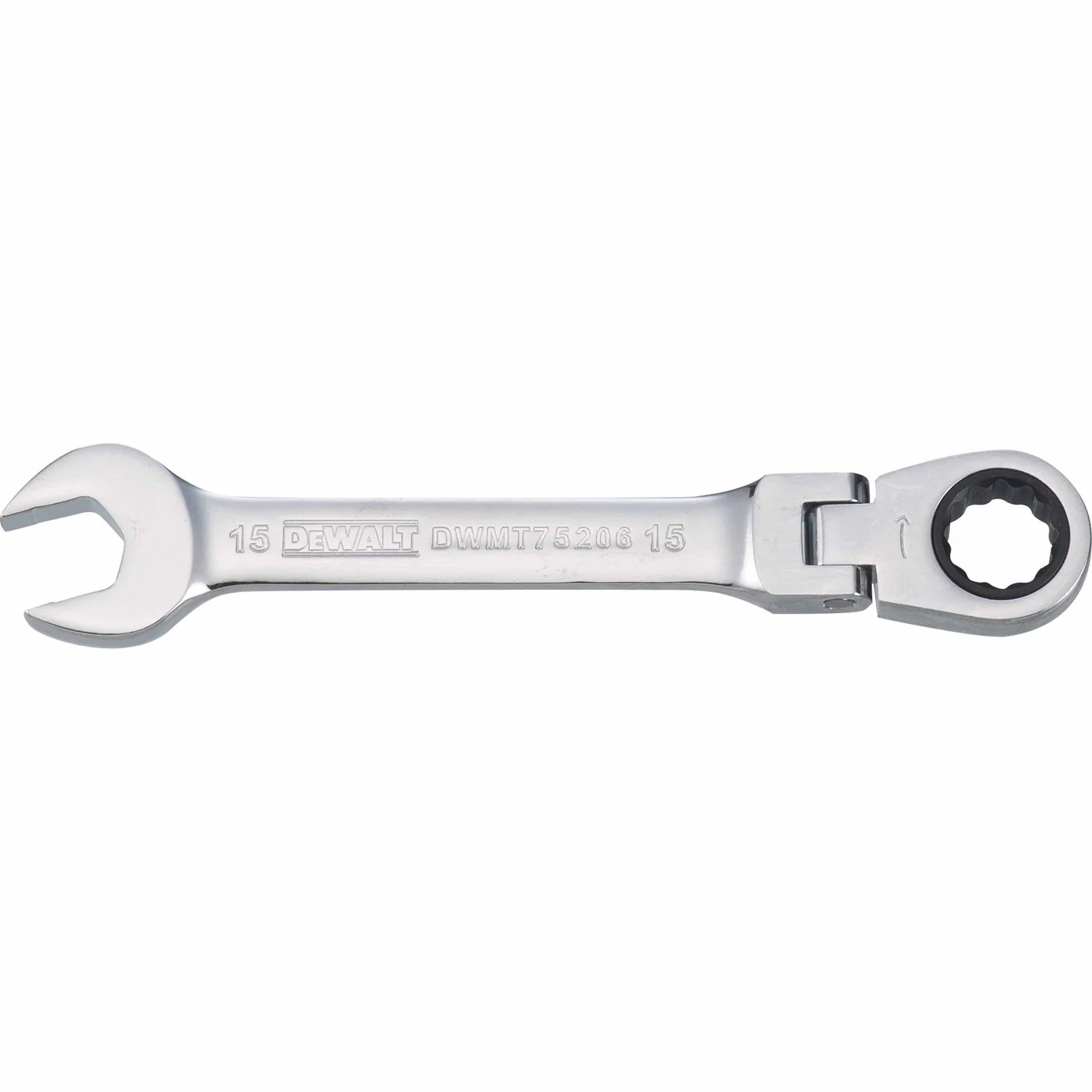 Dewalt DWMT75206OSP Mechanics Flat Head Ratcheting Combination Wrench 15 MM - Moutools