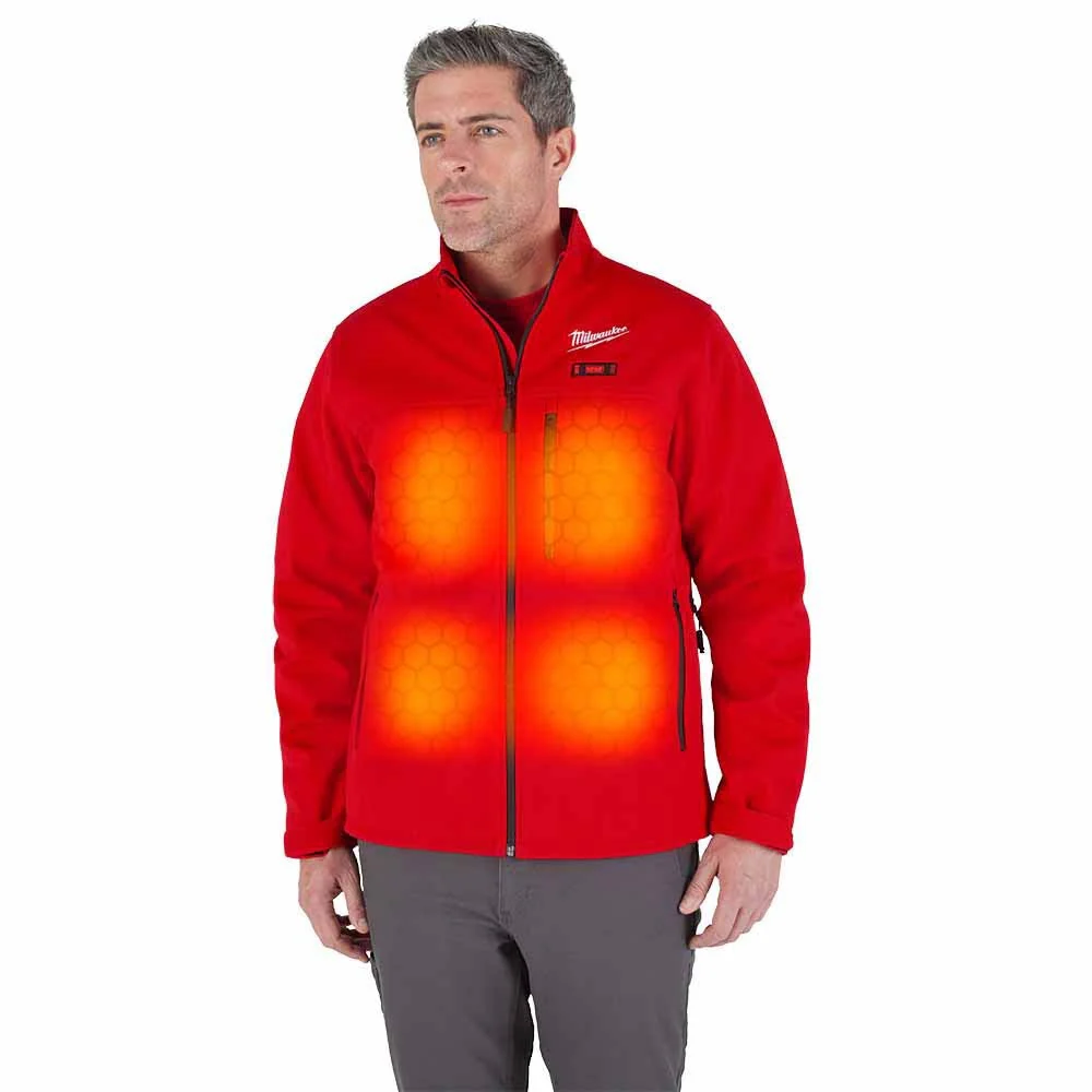 Milwaukee M100R-21 M12 Heated Red Toughshell Jacket with (1) 3.0 Ah Battery and Charger - Moutools