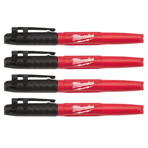 Milwaukee 48-22-3104 Inkzall Black Fine Point Marker (4 PK) - Moutools