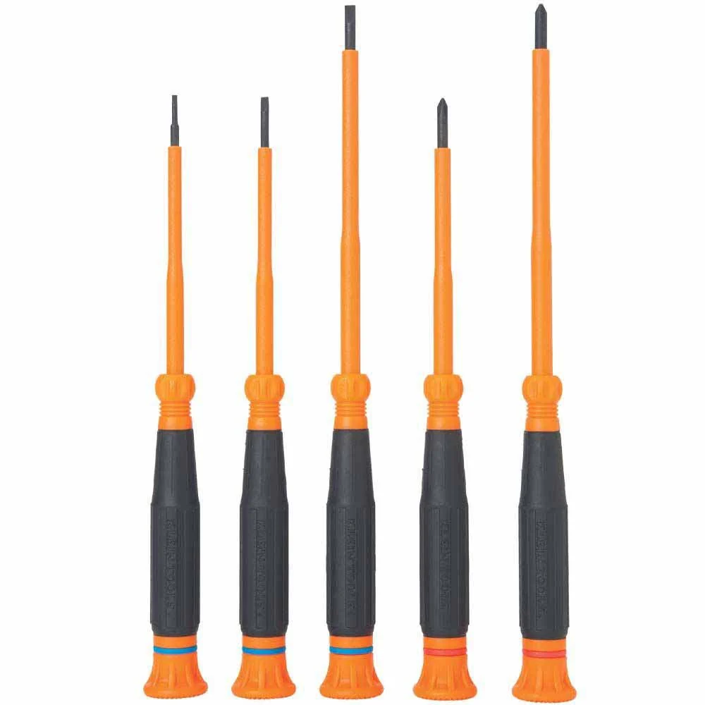 Klein Tools 85615INS Insulated Precision Screwdriver Set, 5-Piece - Moutools
