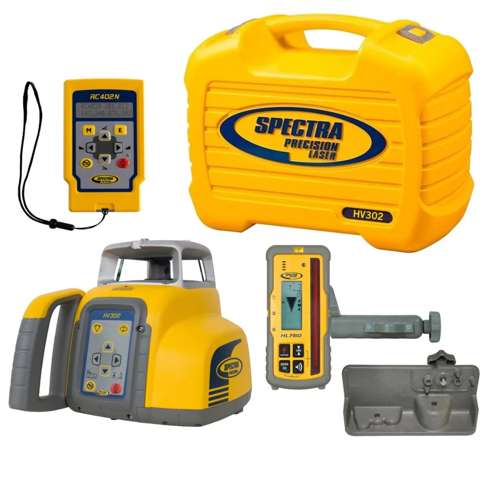 Spectra HV302-4 HV302 Horizontal / Vertical Laser GC Package Rechargeable with HL760 Receiver - Moutools