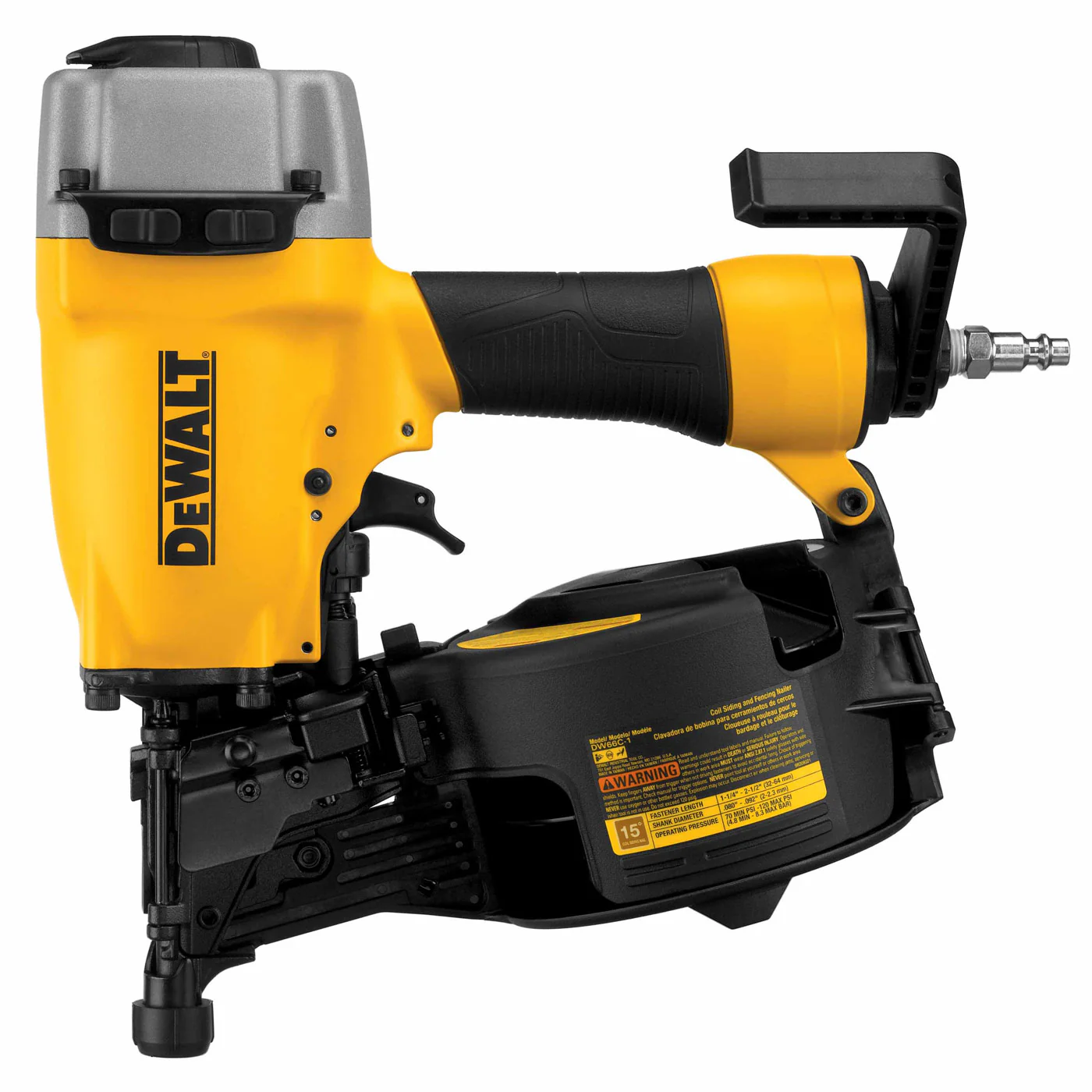 DeWalt DW66C-1 15 Degree Coil Siding and Fencing Nailer - Moutools