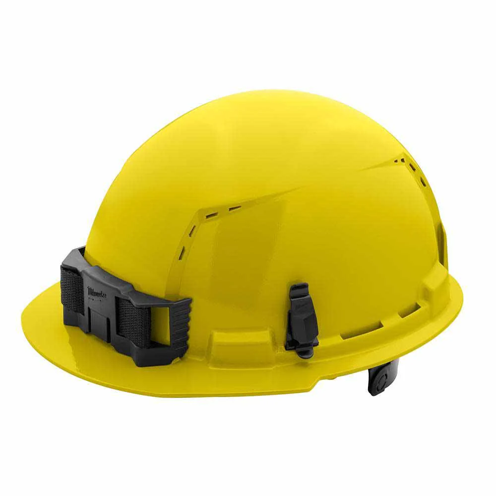 Milwaukee 48-73-1222 Yellow Front Brim Vented Hard Hat with 6PT Ratcheting Suspension – Type 1 Class C - Moutools