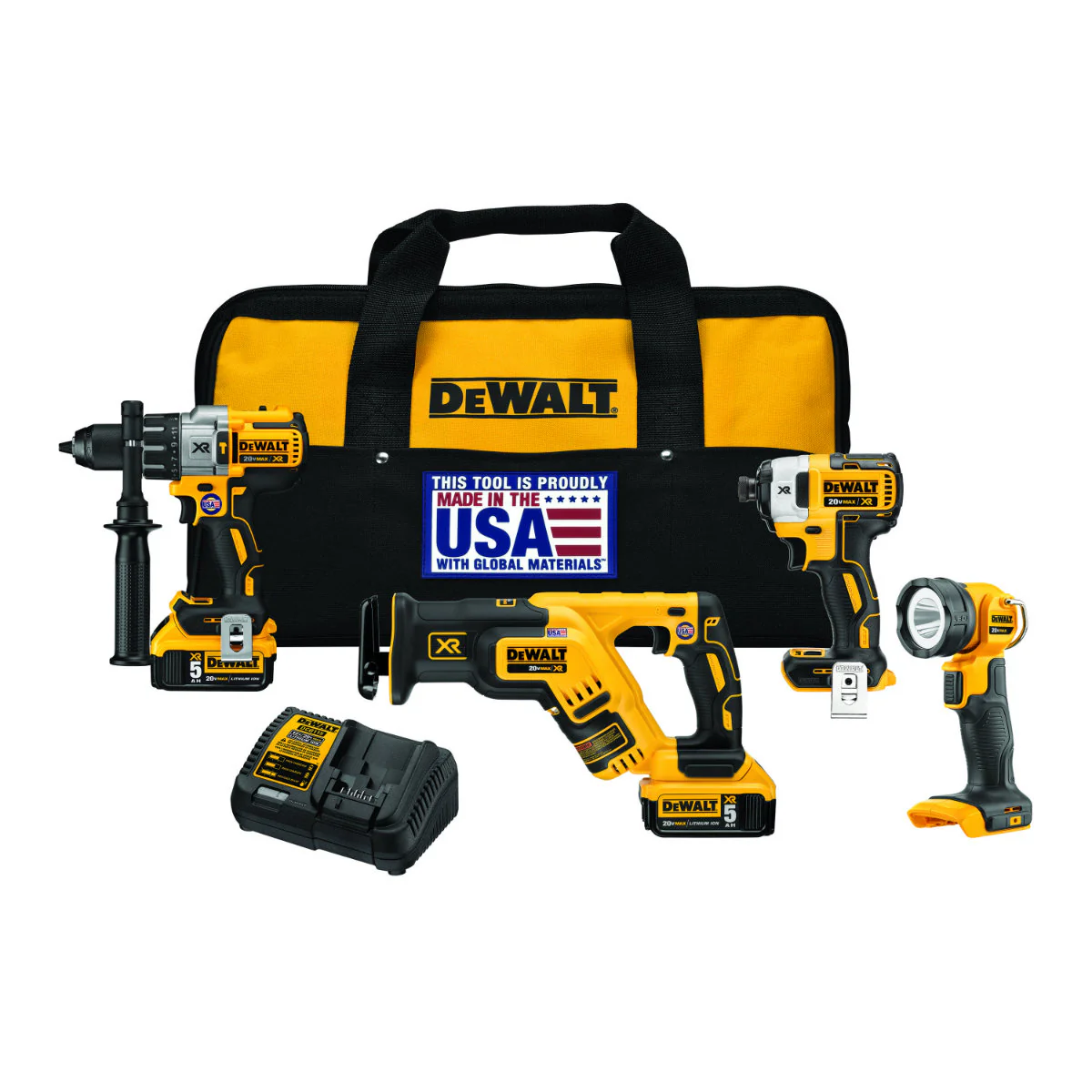 DeWalt DCK494P2 20V MAX* XR Lithium Ion 4-Tool Combo Kit - Moutools