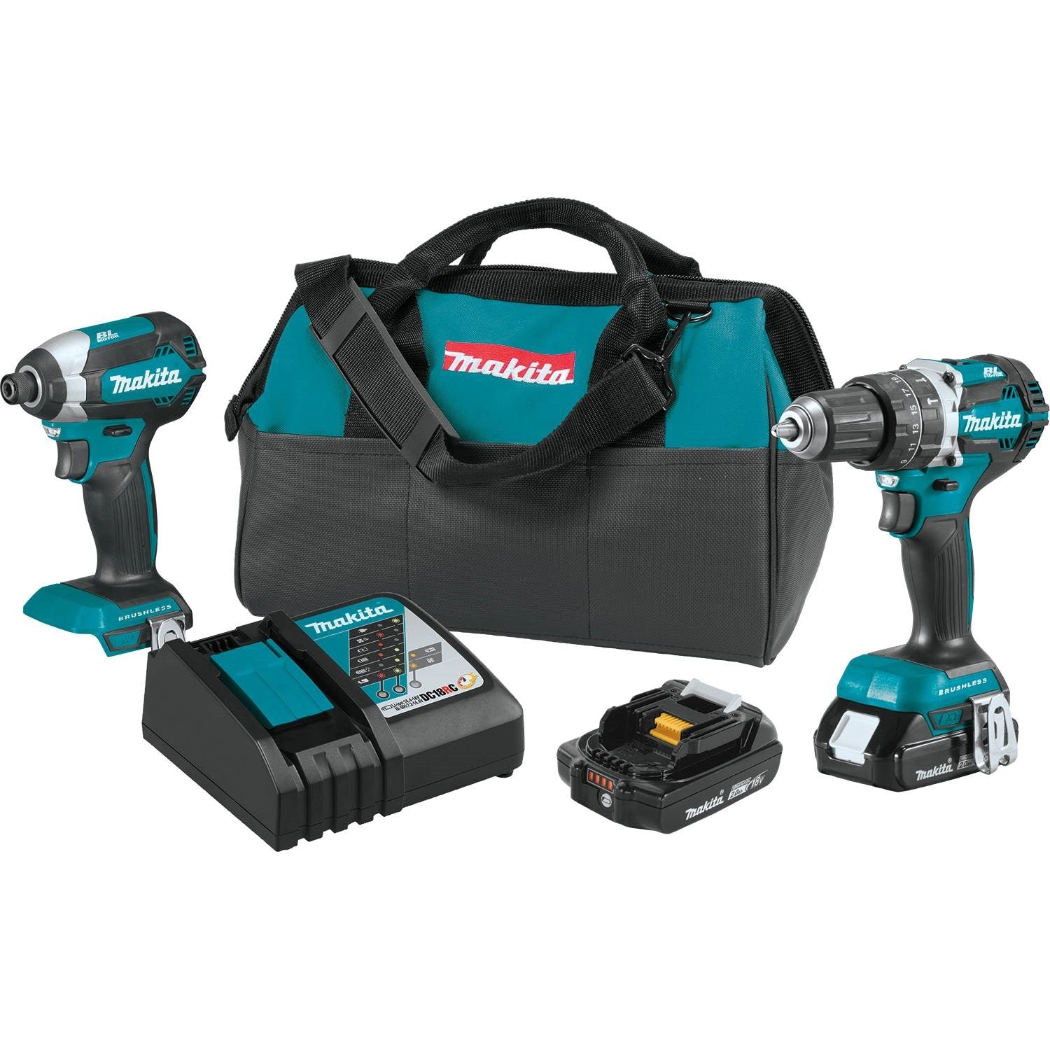 Makita XT269R 18V Compact LXT Li-Ion BL 2-Piece Kit 2.0 Ah - Moutools