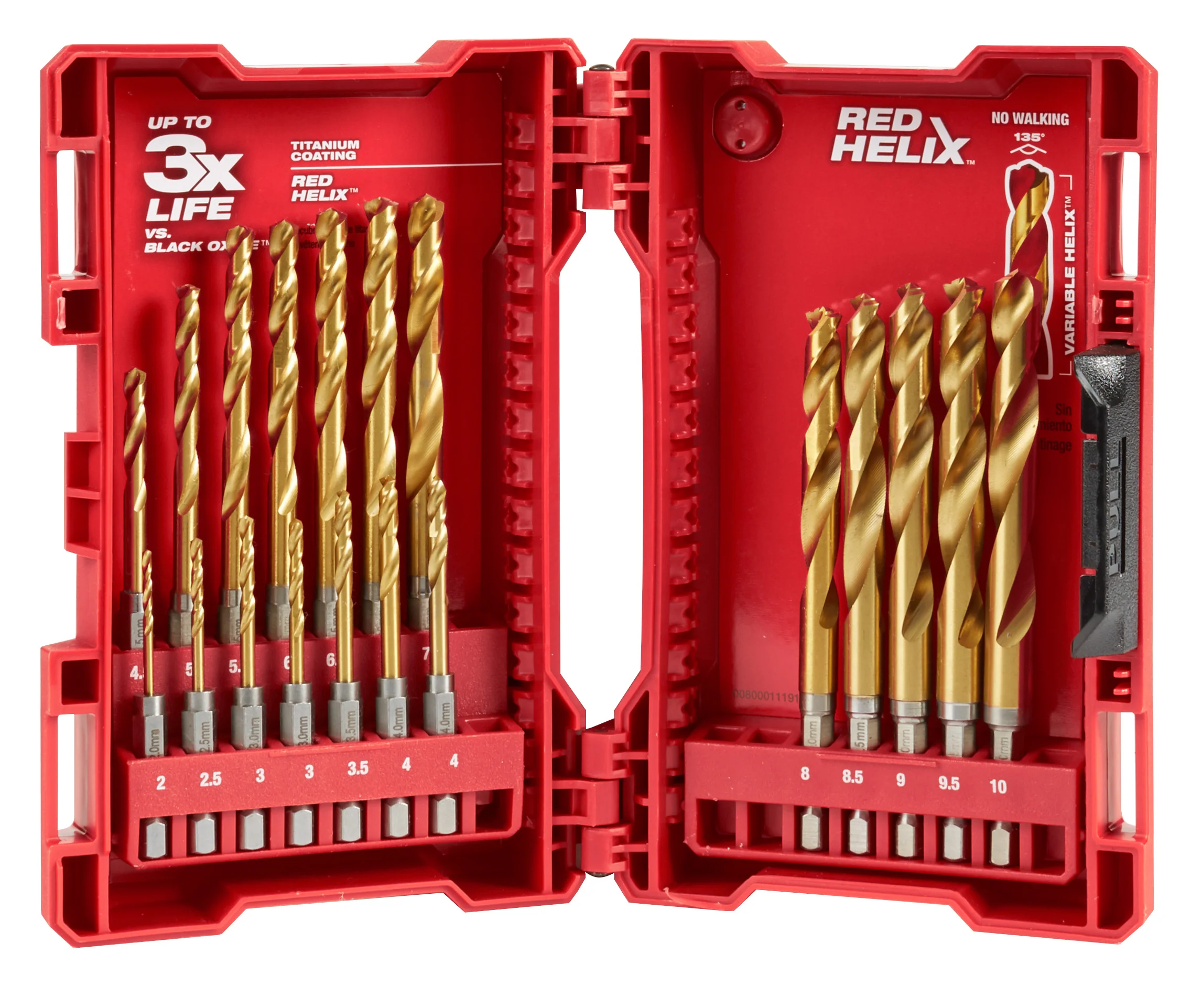 Milwaukee 48-89-4860 19-Piece Metric Titanium SHOCKWAVE™ Red Helix Drill Bit Kit - Moutools
