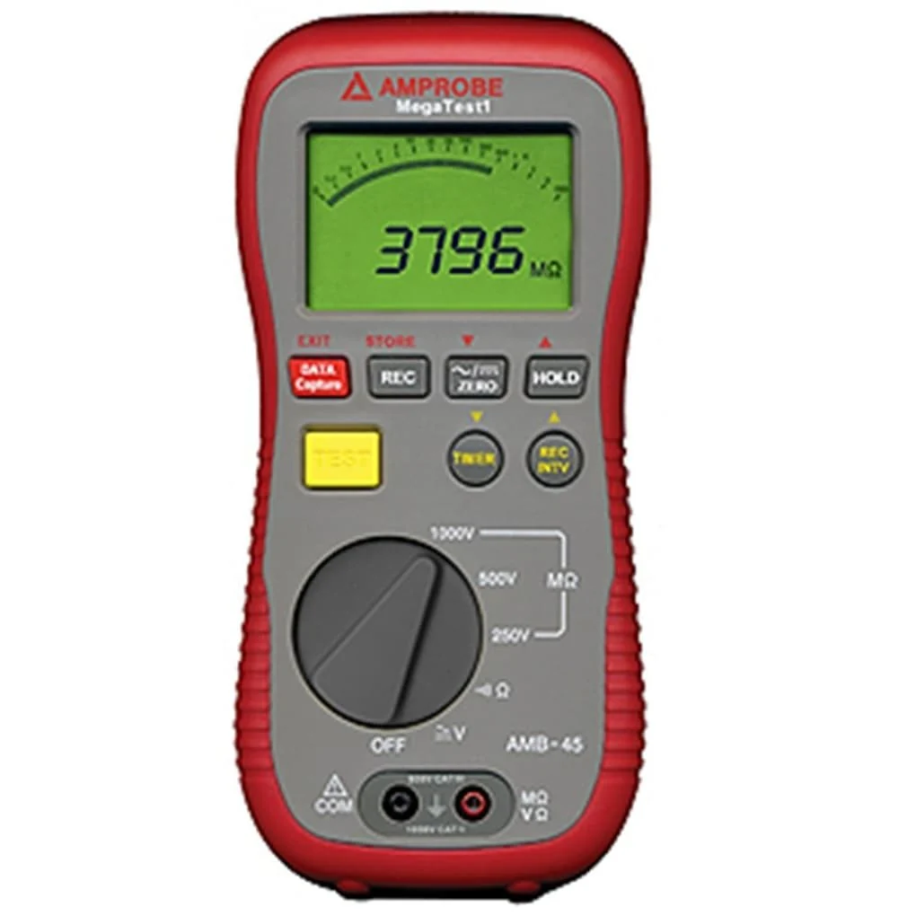 Amprobe 2731024 AMB-45 Digital Megohmmeter Insulation Resistance Tester 1000V DC Max Test Voltage - Moutools