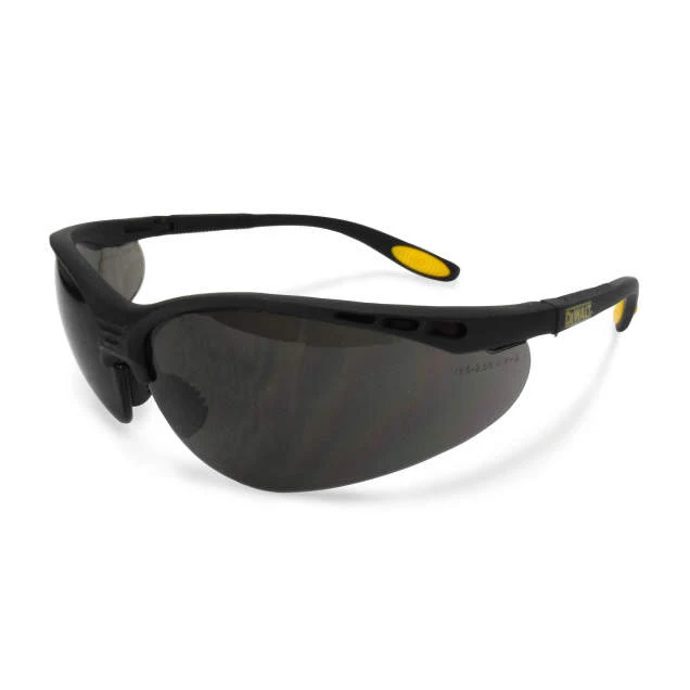 Dewalt DPG58-2D Reinforcer Safety Glasses, Black Frame, Smoke Lens - Moutools
