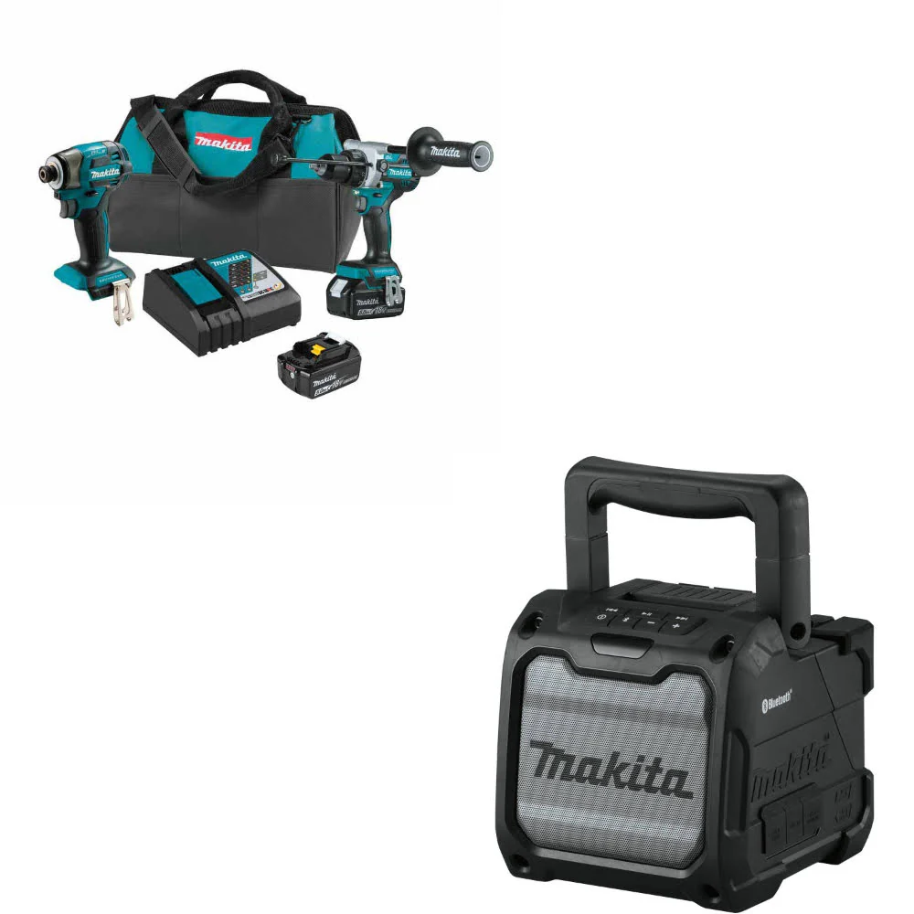 Makita XT297T 18V LXT Li-Ion 2 Pc. Combo Kit W/ FREE XRM08B 18V/12V Speaker - Moutools