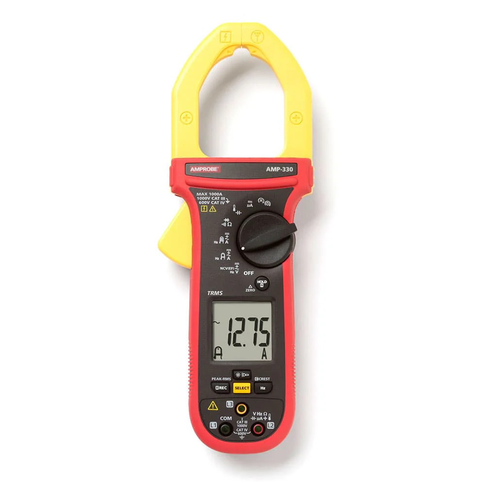 Amprobe 4560570 AMP-330 1000A ACDC True-RMS Clamp Multimeter with Motor Testing - Moutools