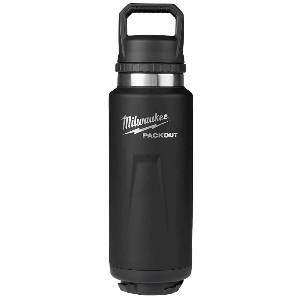 Milwaukee 48-22-8397B PACKOUT 36oz Insulated Bottle with Chug Lid - Black - Moutools