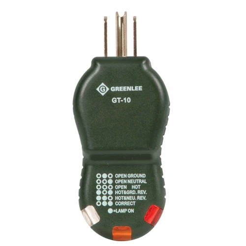 Greenlee GT-10 110V Outlet Circuit Tester with Polarity - Moutools