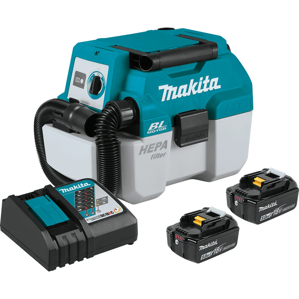 Makita XCV11T 18V LXT Portable Wet/Dry Dust Extractor/Vacuum Kit (5.0Ah) - Moutools