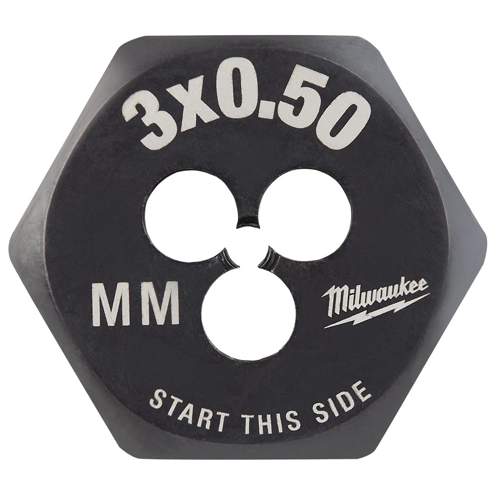 Milwaukee 49-57-5311 M3-0.50 mm 1-Inch Hex Threading Die - Moutools