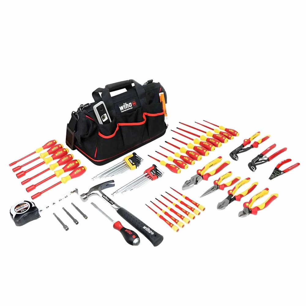 Wiha 32937 59 Piece Master Electrician's Insulated Tool Set in Canvas Tool Bag - Moutools
