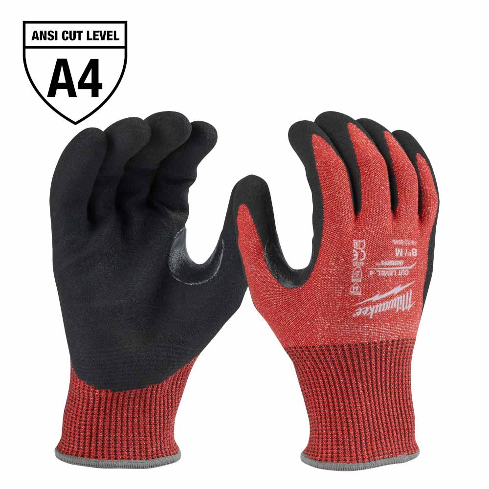 Milwaukee 48-22-8946B CUT 4 NITRILE GLOVE 12PK - M - Moutools