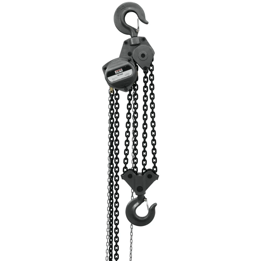 Jet JT9-101961 S90-1000-15, 10-Ton Hand Chain Hoist With 15' Lift - Moutools