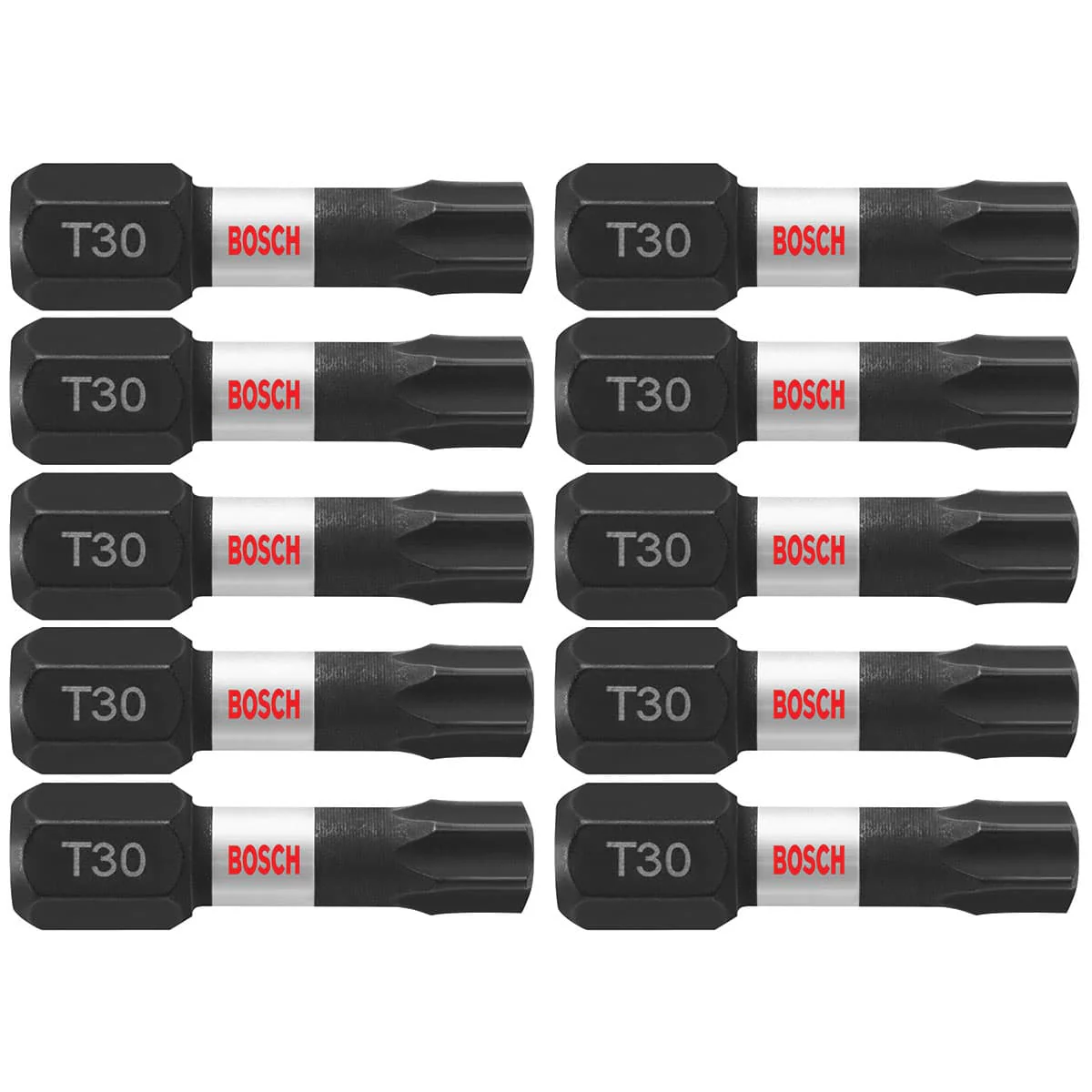 Bosch ITT301B 10 pc. Impact Tough 1 In. Torx #30 Insert Bits (Bulk Pack) - Moutools