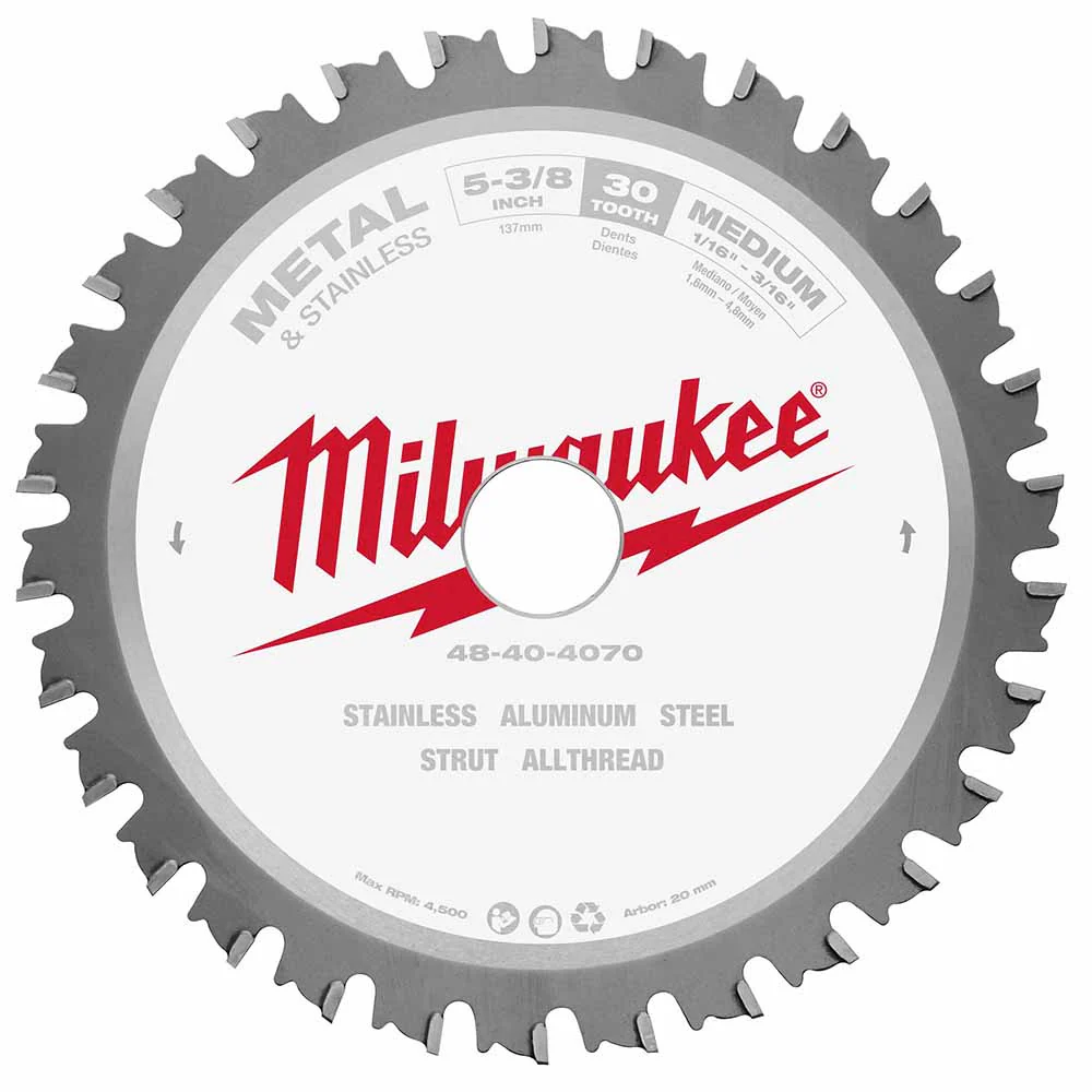 Milwaukee 48-40-4070 5-3/8” Metal Saw Blade 30 Tooth Ferrous - Moutools