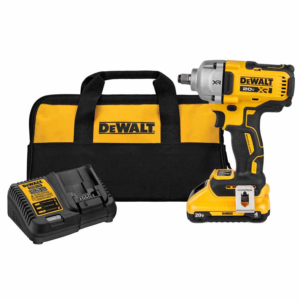 DeWalt DCF891Q1 20V MAX* XR 1/2 in. Mid-Range Impact Wrench Kit with Hog Ring Anvil - Moutools