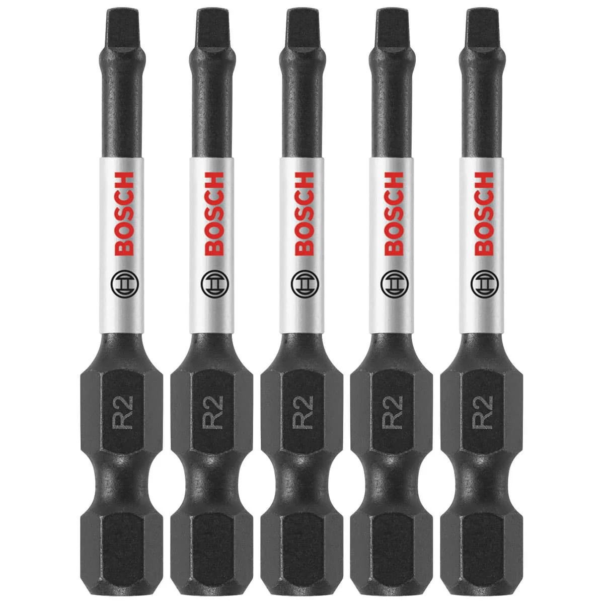 Bosch ITSQ2205 (5) Impact Tough 2 In. Square #2 Power Bits - Moutools