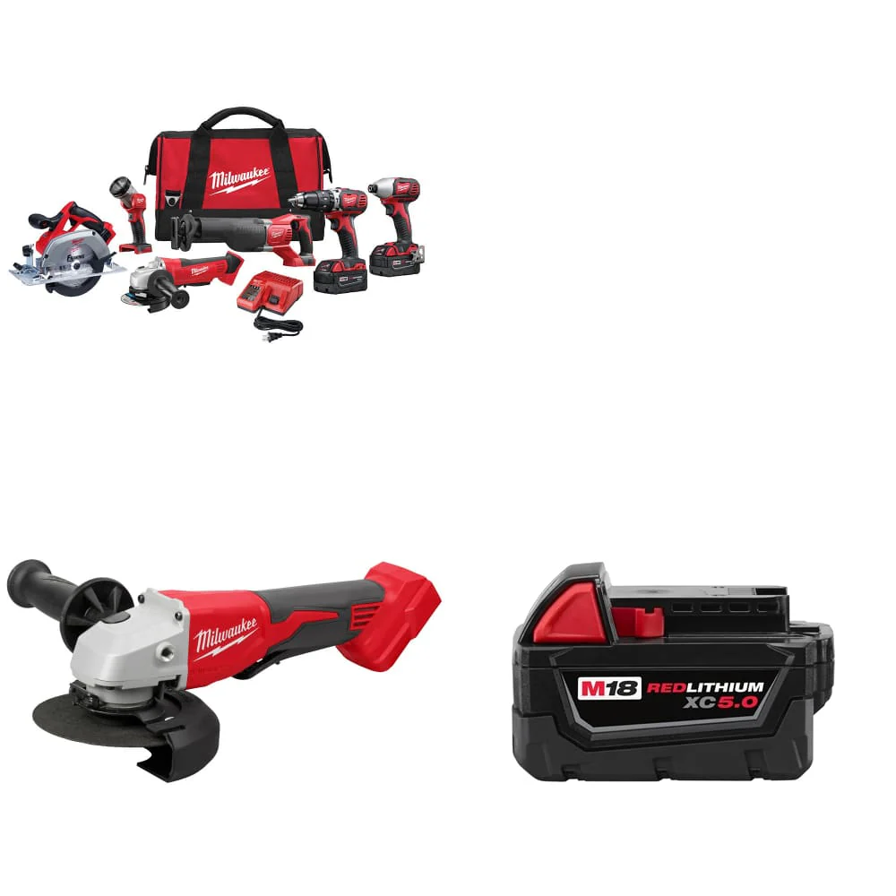 Milwaukee 2696-26 M18™ 6-Tool Combo Kit w/ FREE 2686-20 Grinder & Battery Pack - Moutools