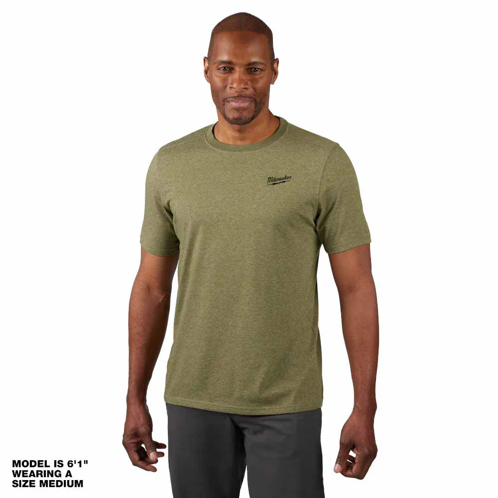 Milwaukee 603GN Hybrid Work Tee - Short Sleeve - Green - Moutools