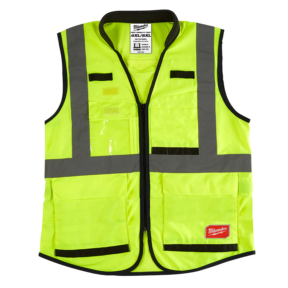 Milwaukee 48-73-5084 High Visibility Yellow Performance Safety Vest - 4X/5X (CSA) - Moutools