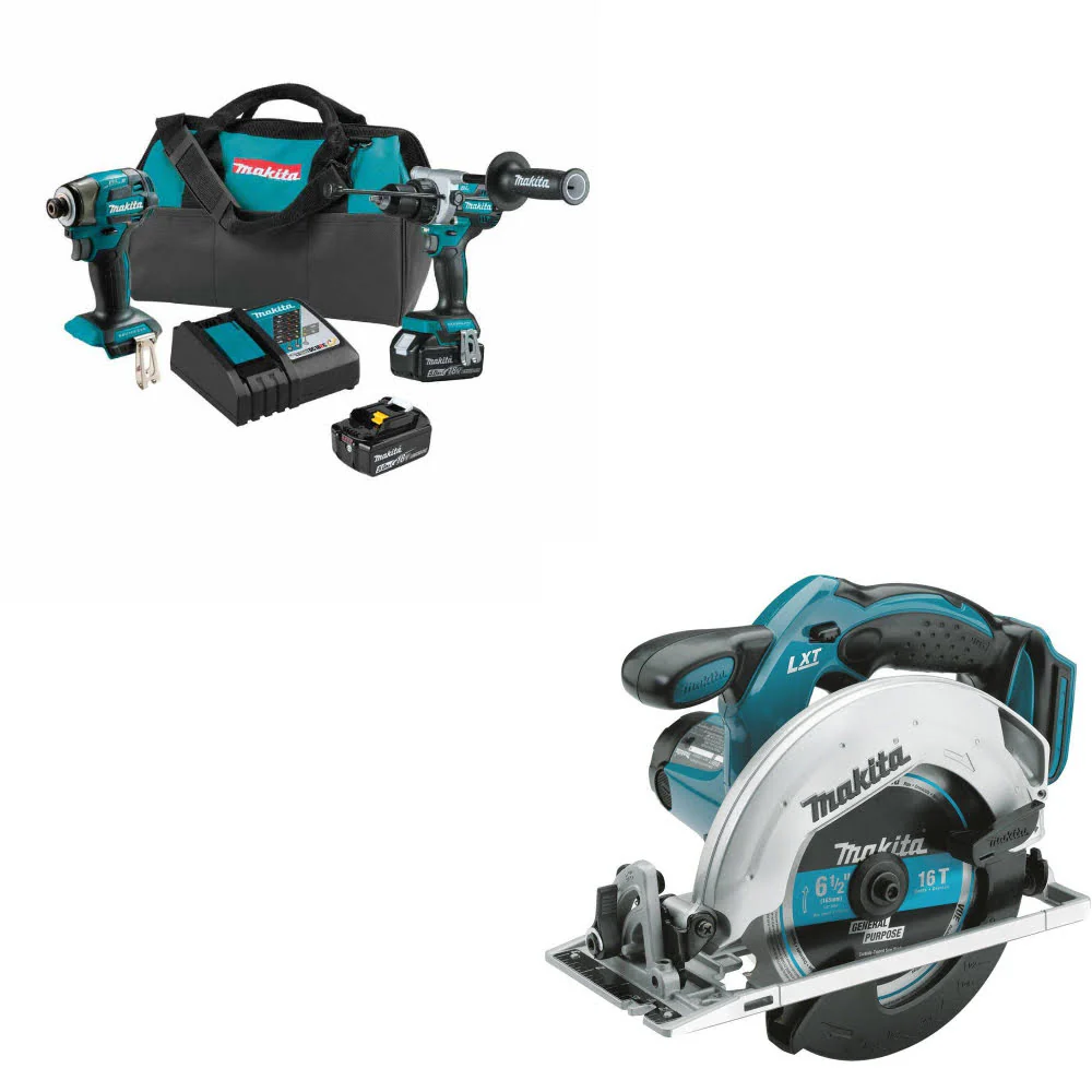 Makita XT297T 18V LXT Li-Ion 2 Pc. Combo Kit W/ FREE XSS02Z 18V LXT Circ Saw - Moutools