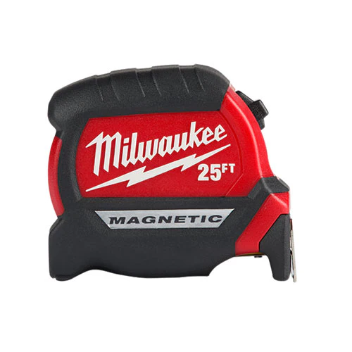 Milwaukee 48-22-0325 25’ Compact Wide Blade Magnetic Tape Measure - Moutools