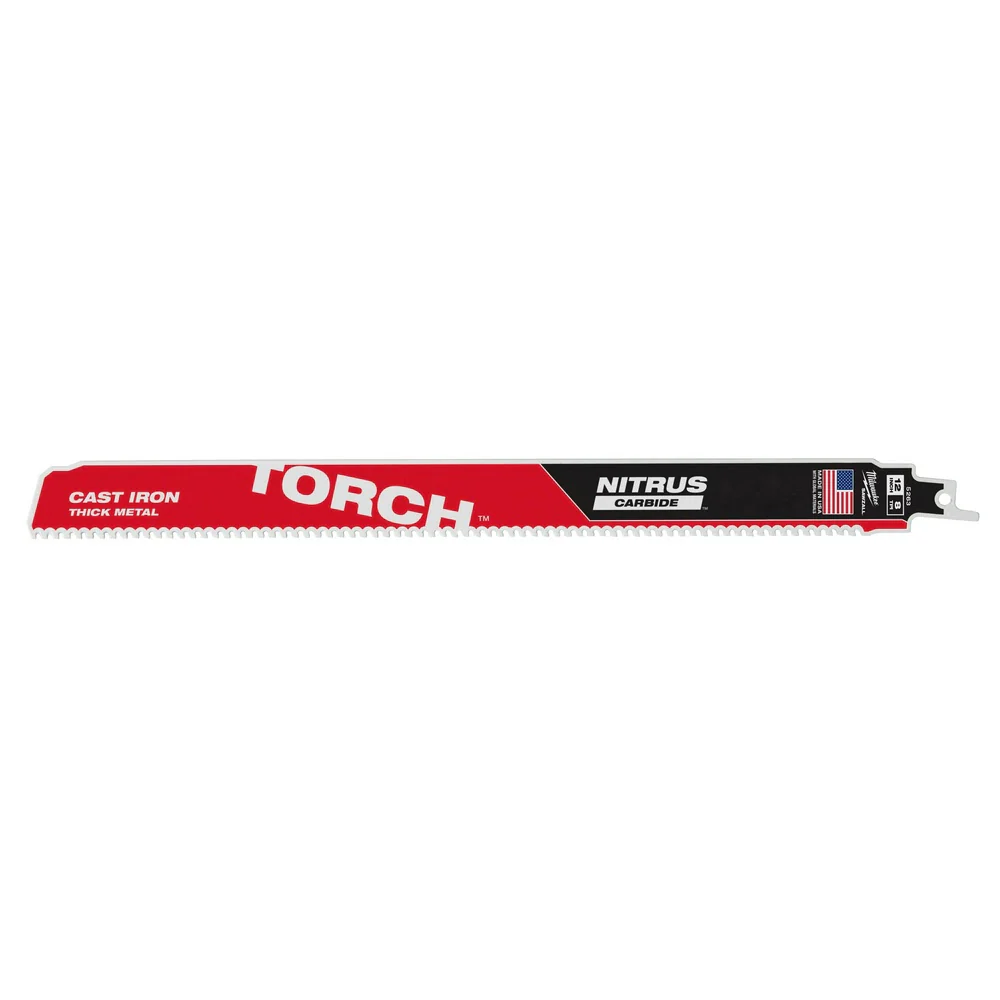 Milwaukee 48-00-5363 12” 7TPI The TORCH™ with NITRUS Carbide™ for Cast Iron SAWZALL® Blade 3PK - Moutools