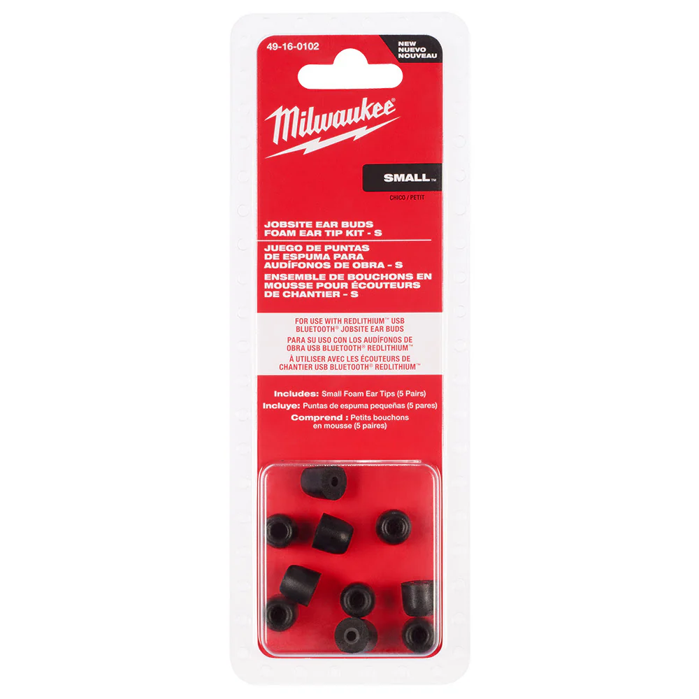 Milwaukee 49-16-0102 Jobsite Earbuds Foam Ear Tip Kit - S - Moutools