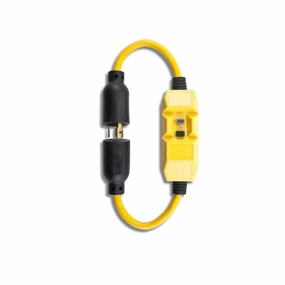 Southwire 25080136-6 2' 20A In-Line GFCI 12/3 Cord Set Single Outlet (NEMA L5-20) Twist-Lock - Moutools