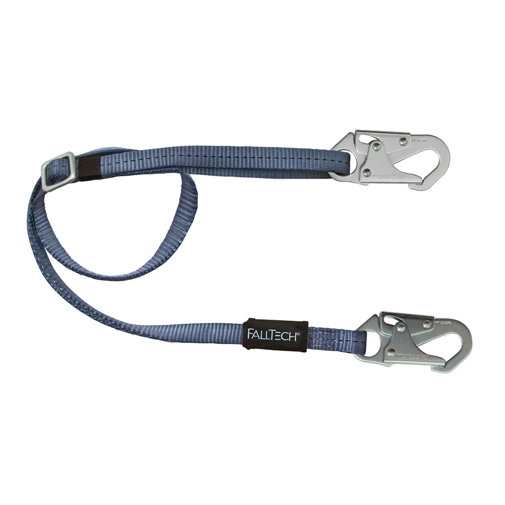 Falltech 8209 4'- 6' Adjustable Single Leg Restraint Lanyard; 2 Snap Hooks - Moutools