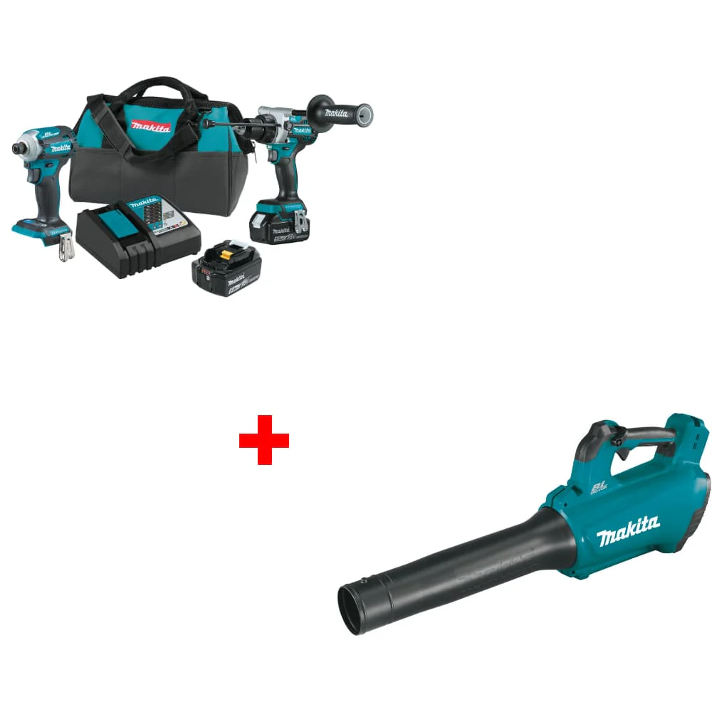 Makita XT288T 18V LXT 2-Pc. Combo Kit w/ FREE XBU03Z 18V LXT Blower, Bare - Moutools