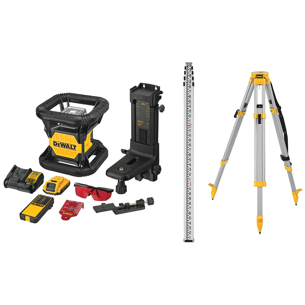 DeWalt DW079LRK 20V MAX Red Tough Rotary Laser Kit - Moutools