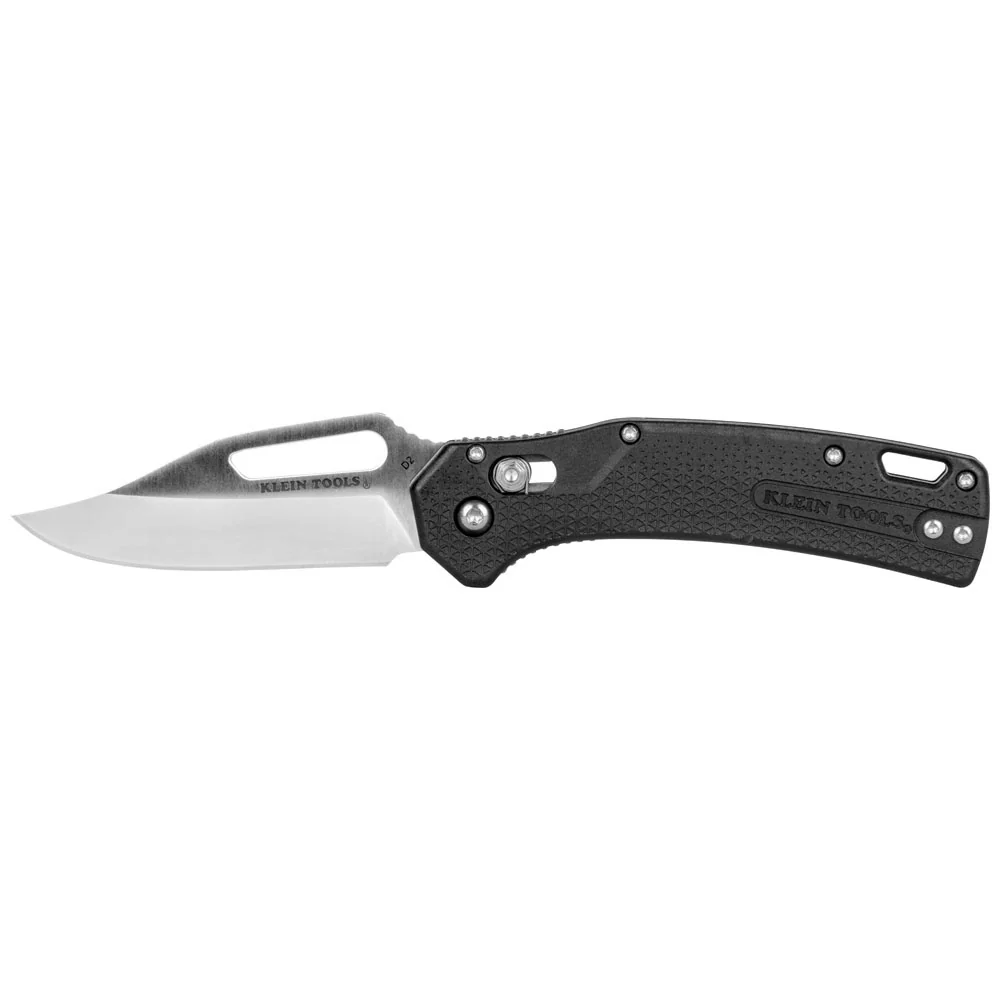 Klein OGK002BKT KTO Resurgence Knife, Clip Point Blade, Black Handle - Moutools