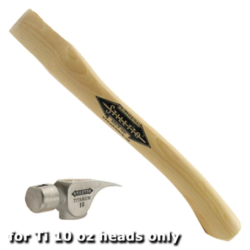 Stiletto STLFH-C 14.5” Curved Hickory Replacement Handle For 10 Oz. Finish Only - Moutools