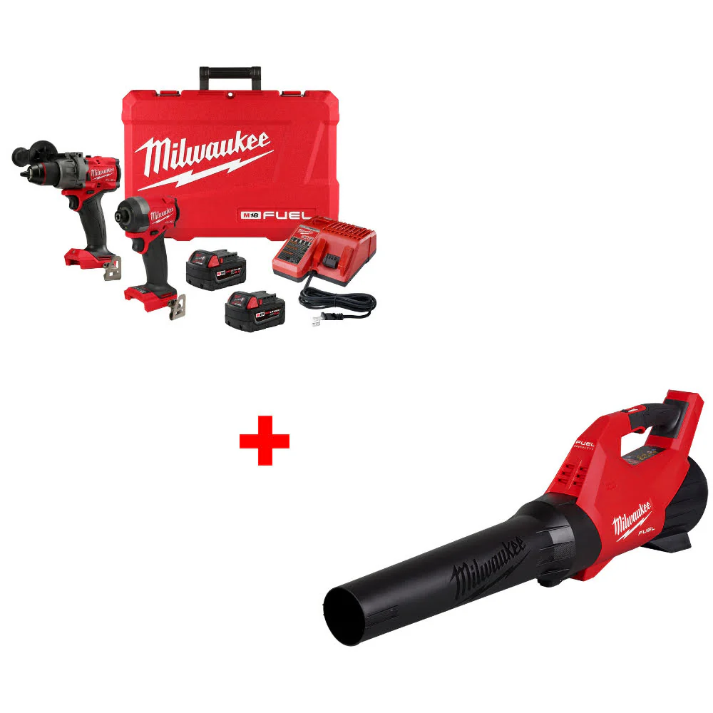 Milwaukee 3697-22 M18 FUEL 2-Tool Combo Kit W/ FREE 3017-20 M18 FUEL Blower - Moutools