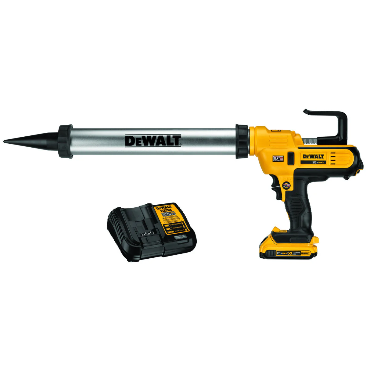 DeWalt DCE580D1 20V 600ml Sausage Adhesive Gun Kit - Moutools