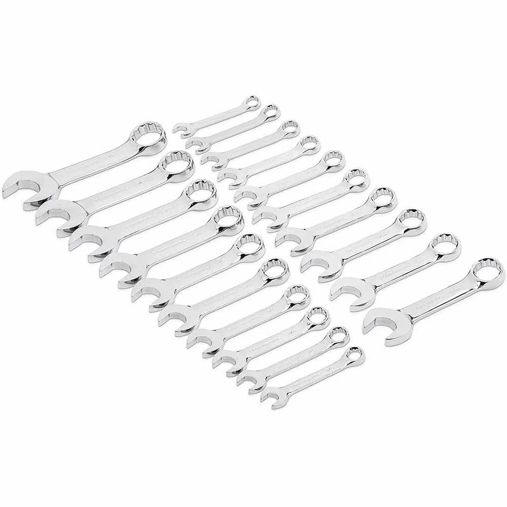 GearWrench 81903 20 Pc. 12 Point Stubby Combination SAE/Metric Wrench Set - Moutools