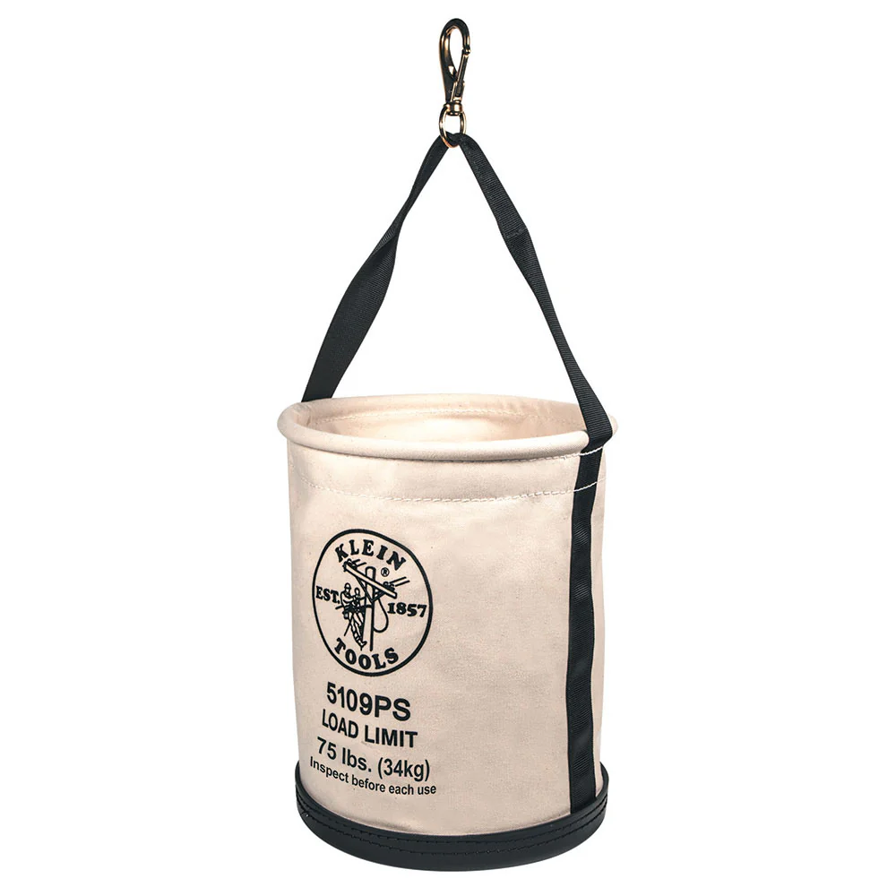 Klein 5109PS Wide Straight Wall Bucket with Pocket/Snap - Moutools