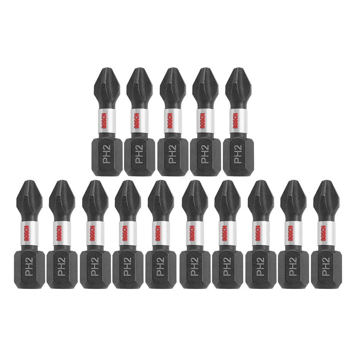 Bosch ITPH2115 15 pc. Impact Tough 1 In. Phillips #2 Insert Bits - Moutools